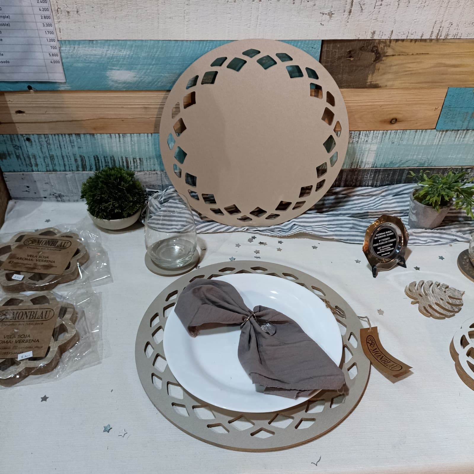 Platos de sitio Rombo cobre (Pack de 4)
