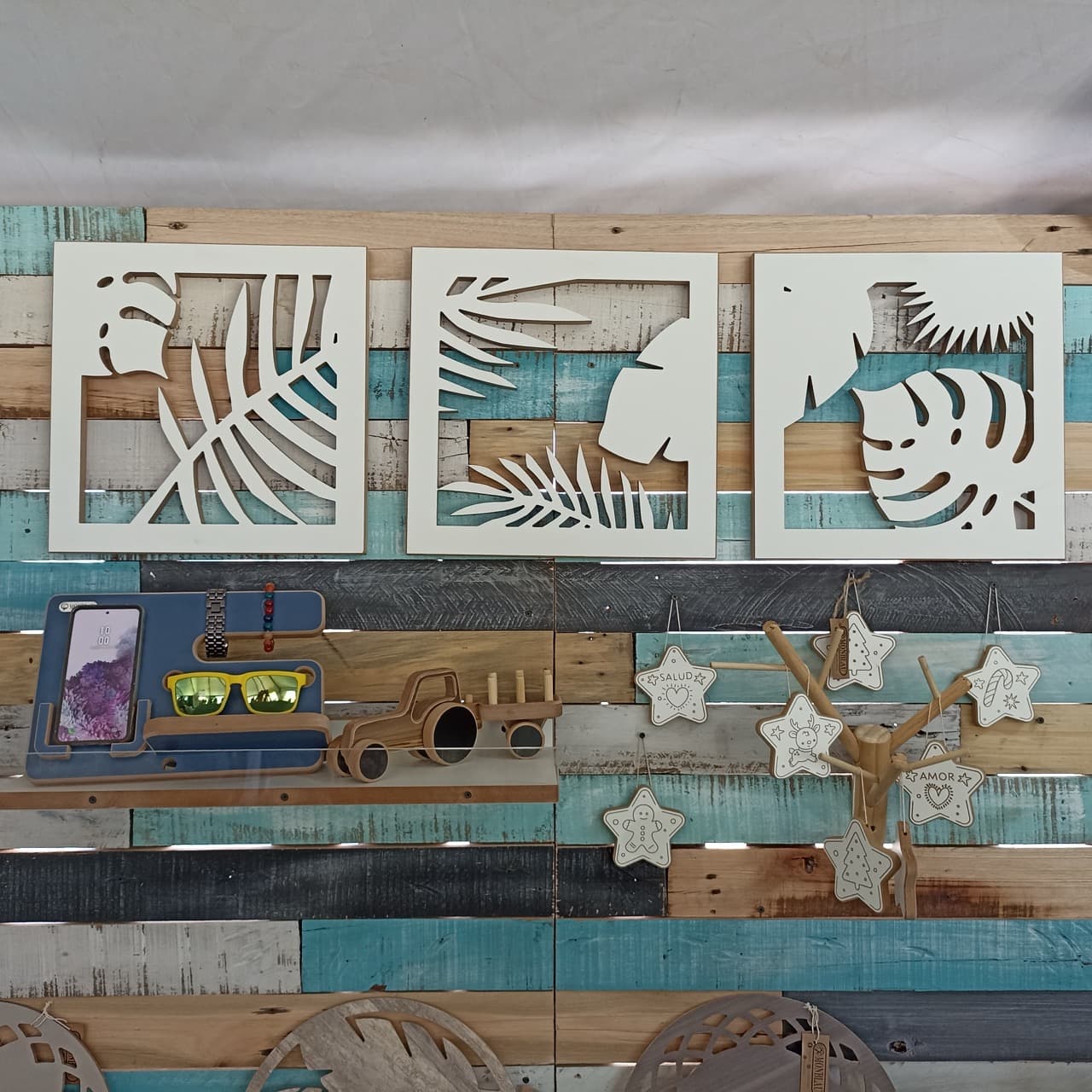 Tríptico Hojas (120cm X 40 cm)